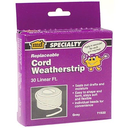 M-D M-d Products 30ft. Gray Replaceable Cord Weatherstrip  71522 43374715224
